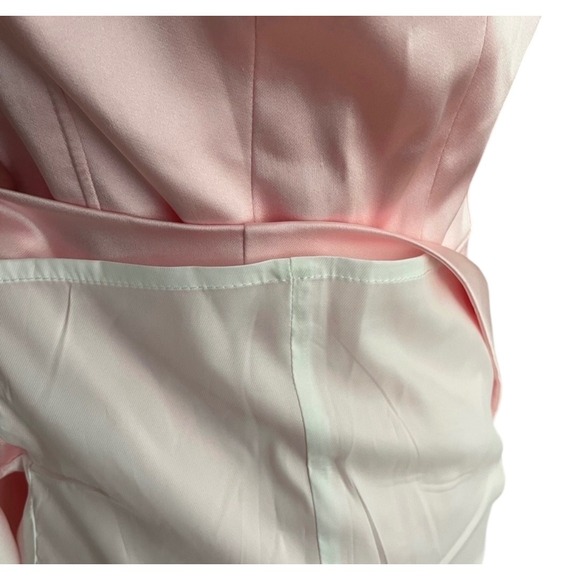 ZARA Pink Satin Medium V Neck Cap Sleeve Mini Dress Occasion Party Coquette - Picture 5 of 5